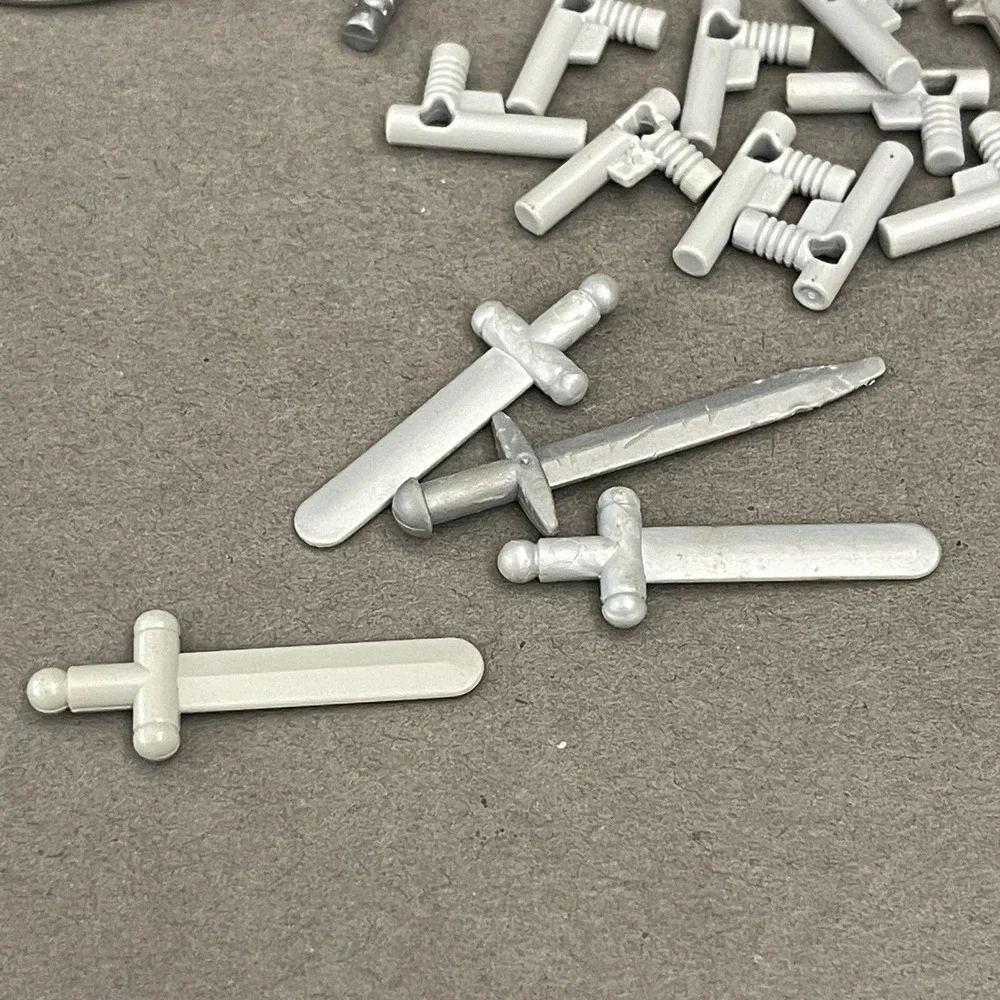 Lego Weapons Guns Swords Knives‎ Spears Gray Replacement Parts Pieces Lot of 50
